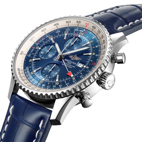 blue and silver breitling watch|breitling blue face navitimer.